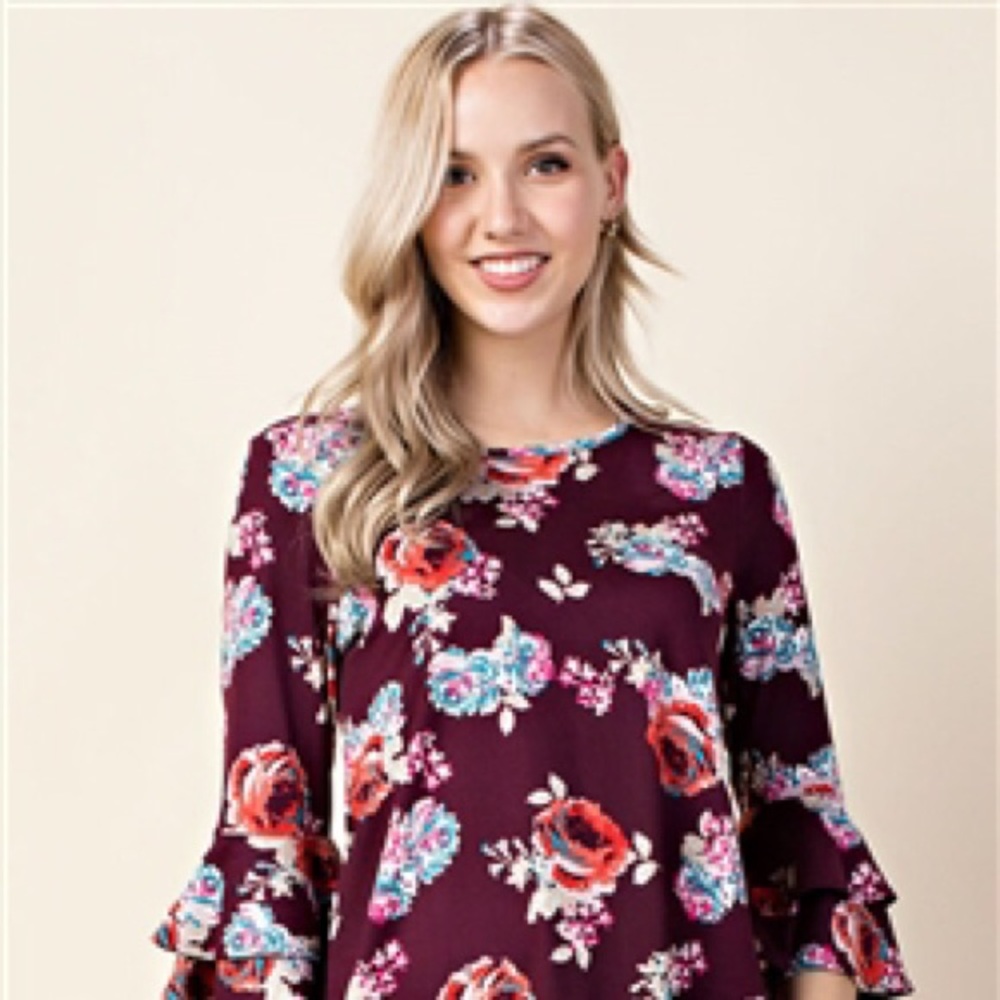 Floral Burgundy top